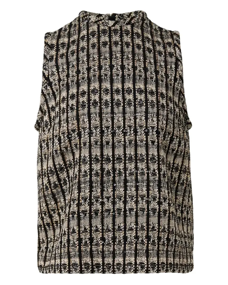Giambattista Valli bouclé-texture tank top - Schwarz Schwarz