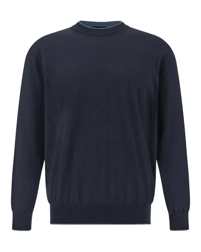 Paul & Shark Pullover mit zweifarbigem Kragen - Blau Blau