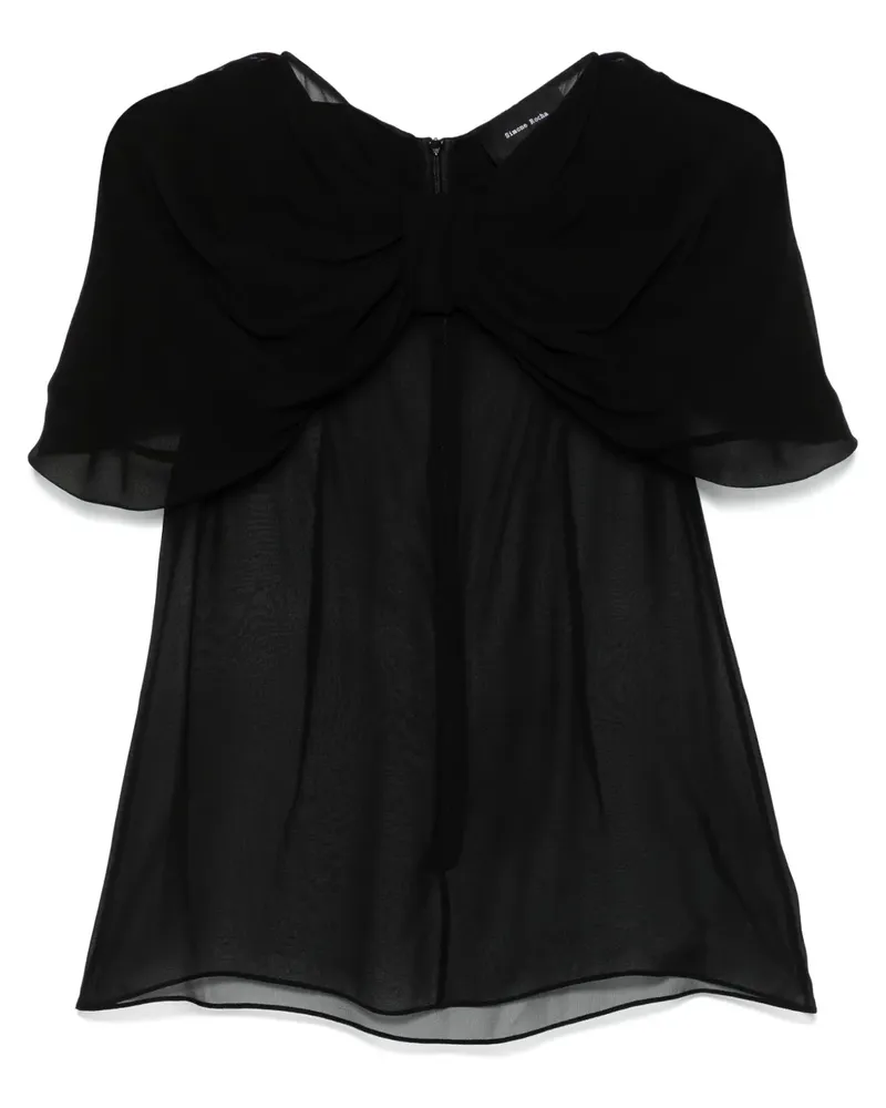 Simone Rocha Transparente Bluse mit Schleifendetail - Schwarz Schwarz
