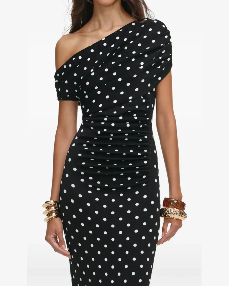 Self-Portrait polka-dot maxi dress - Schwarz Schwarz