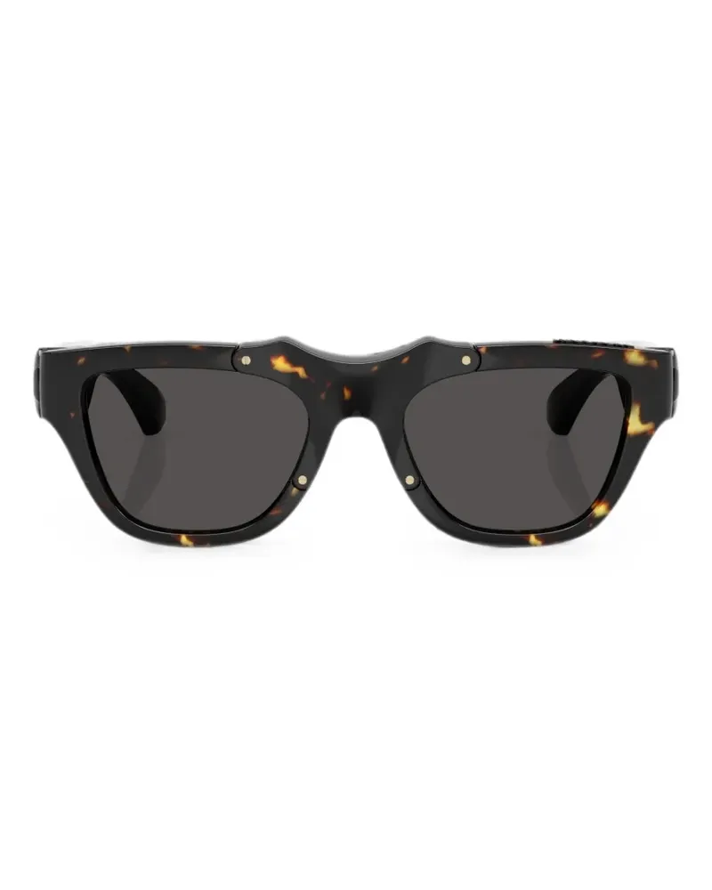 Burberry tortoiseshell-effect rectangle-frame sunglasses - Braun Braun