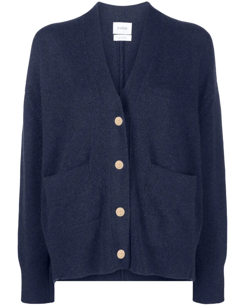 Barrie Kaschmircardigan mit V-Ausschnitt - Blau Blau