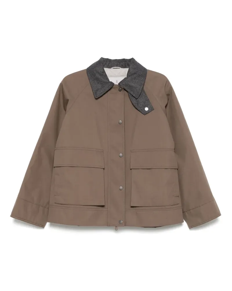 Brunello Cucinelli Jacke mit Kontrastkragen - Braun Braun
