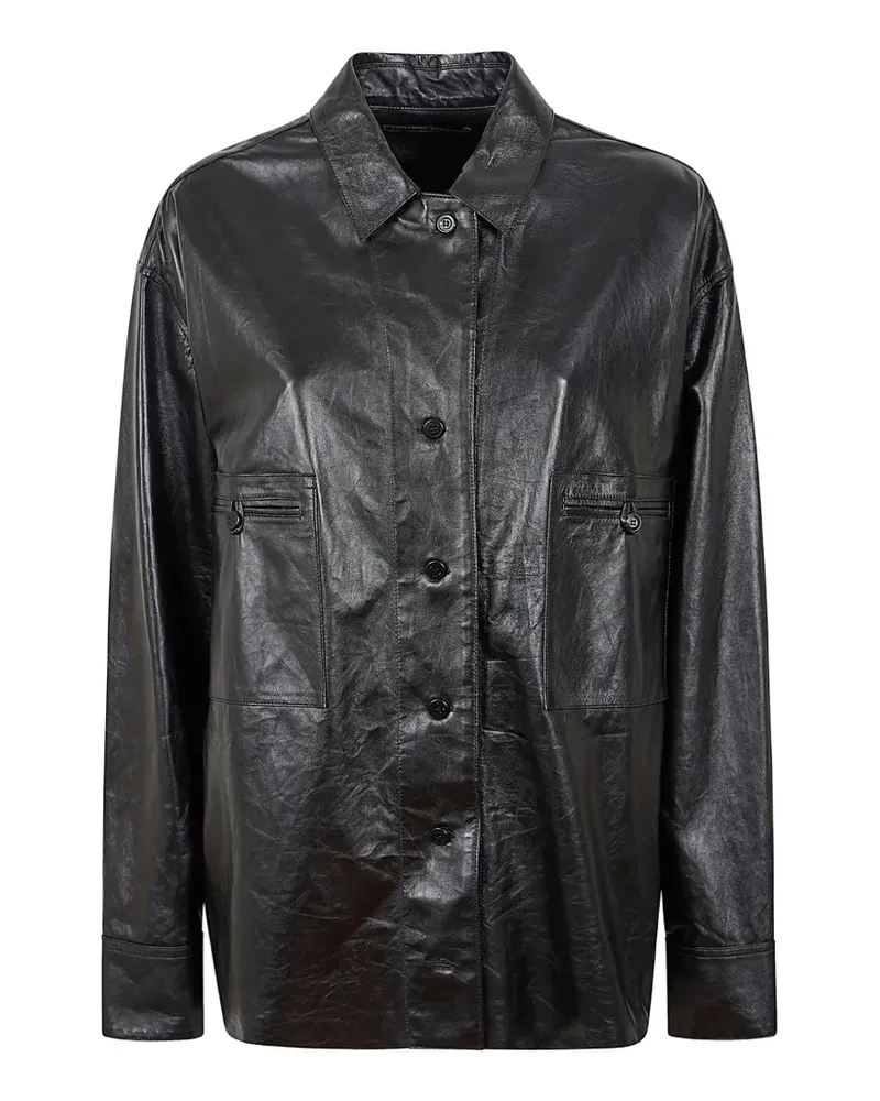 Ermanno Scervino leather patch-pocket jacket - Schwarz Schwarz
