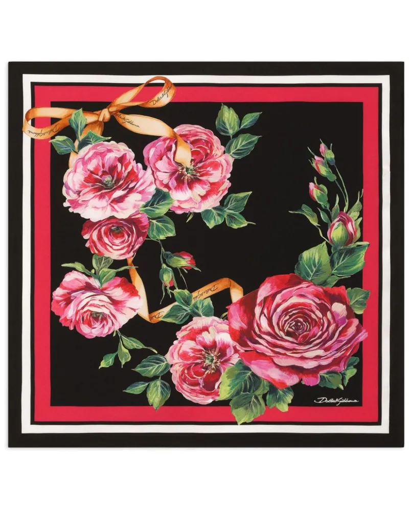Dolce & Gabbana Bedrucktes Halstuch aus Seide - Schwarz Schwarz