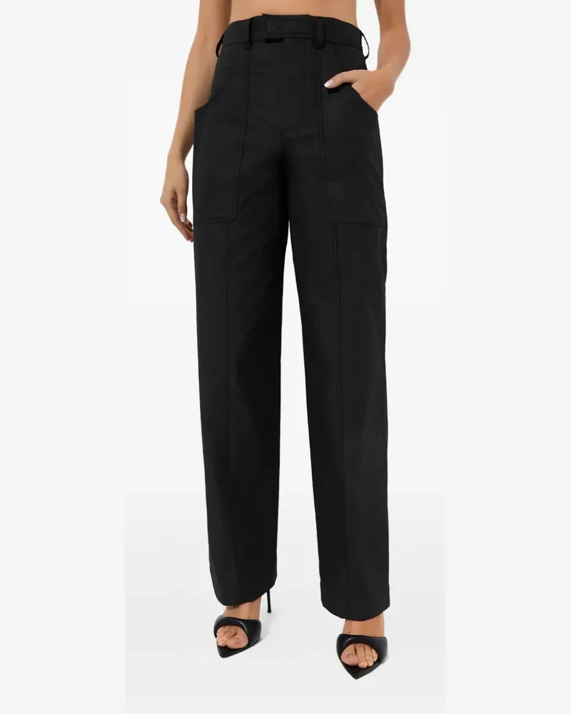Isabel Marant Glatiny Hose mit hohem Bund - Schwarz Schwarz