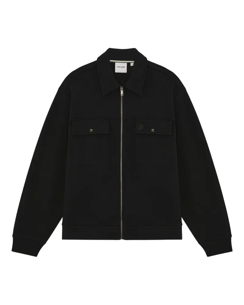 Lyle & Scott Interlock Piqué-Jacke - Schwarz Schwarz