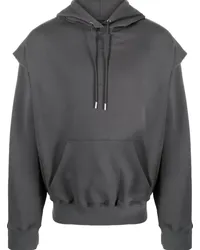 Heliot Emil Outline Hoodie mit Logo-Print Grau