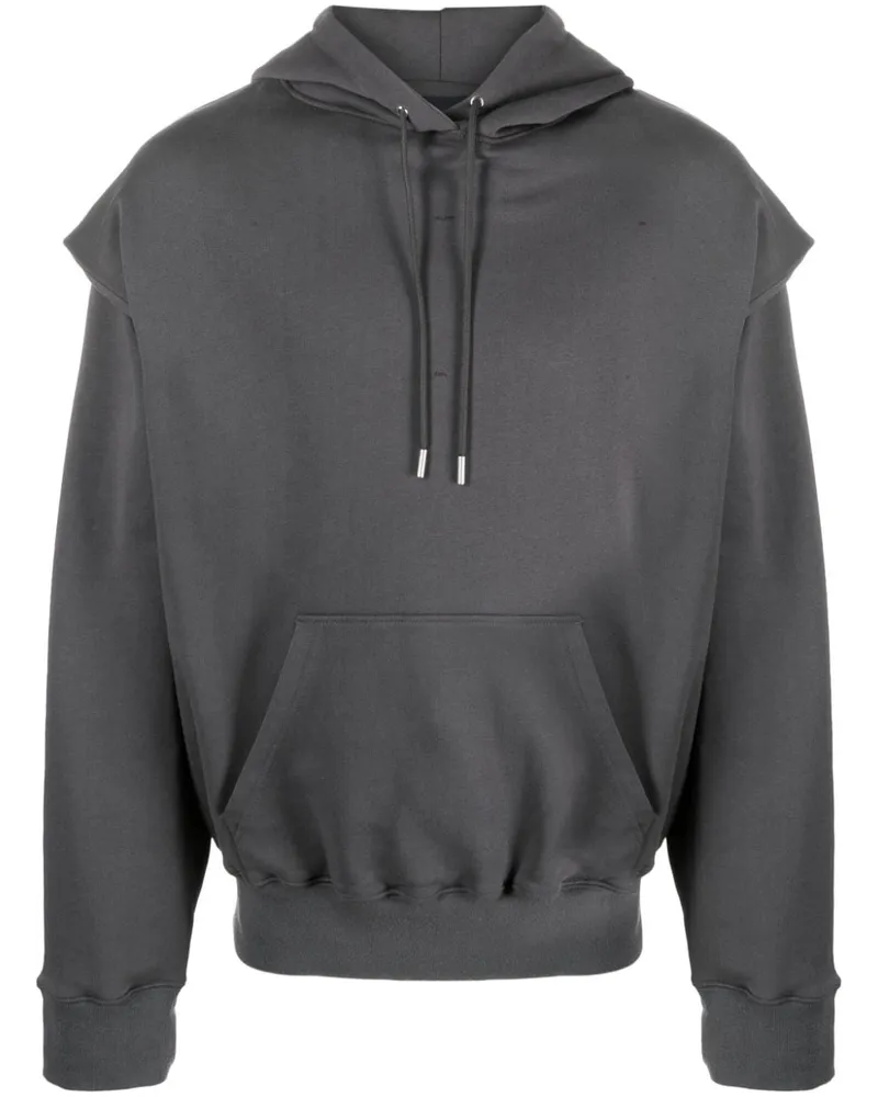 Heliot Emil Outline Hoodie mit Logo-Print Grau