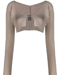 Jacquemus La Maille Pralu Cropped-Cardigan Nude