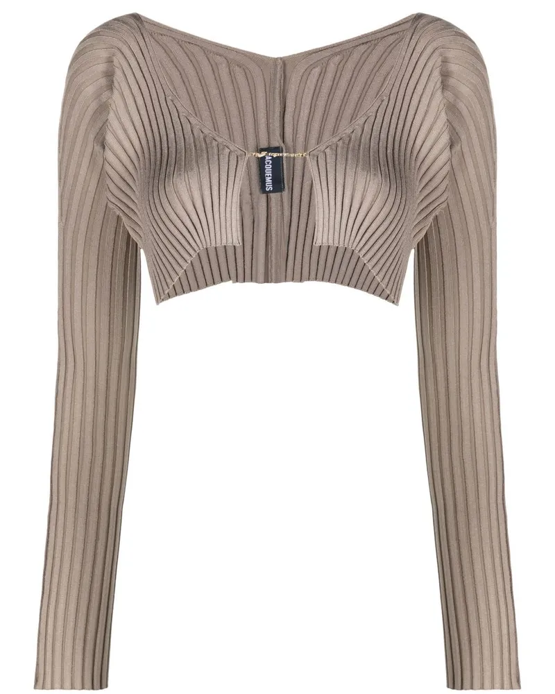 Jacquemus La Maille Pralu Cropped-Cardigan - Nude Nude