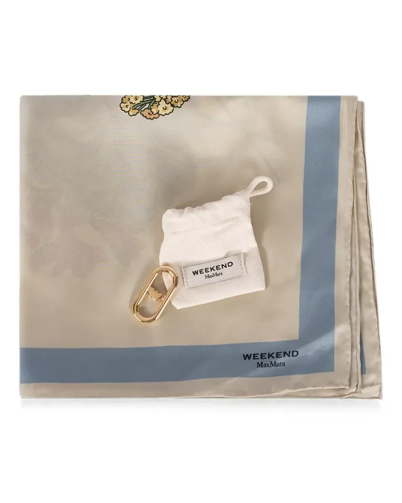 Max Mara floral-print silk scarf - Nude Nude