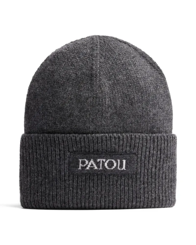 Patou Beanie mit Logo-Patch - Grau Grau