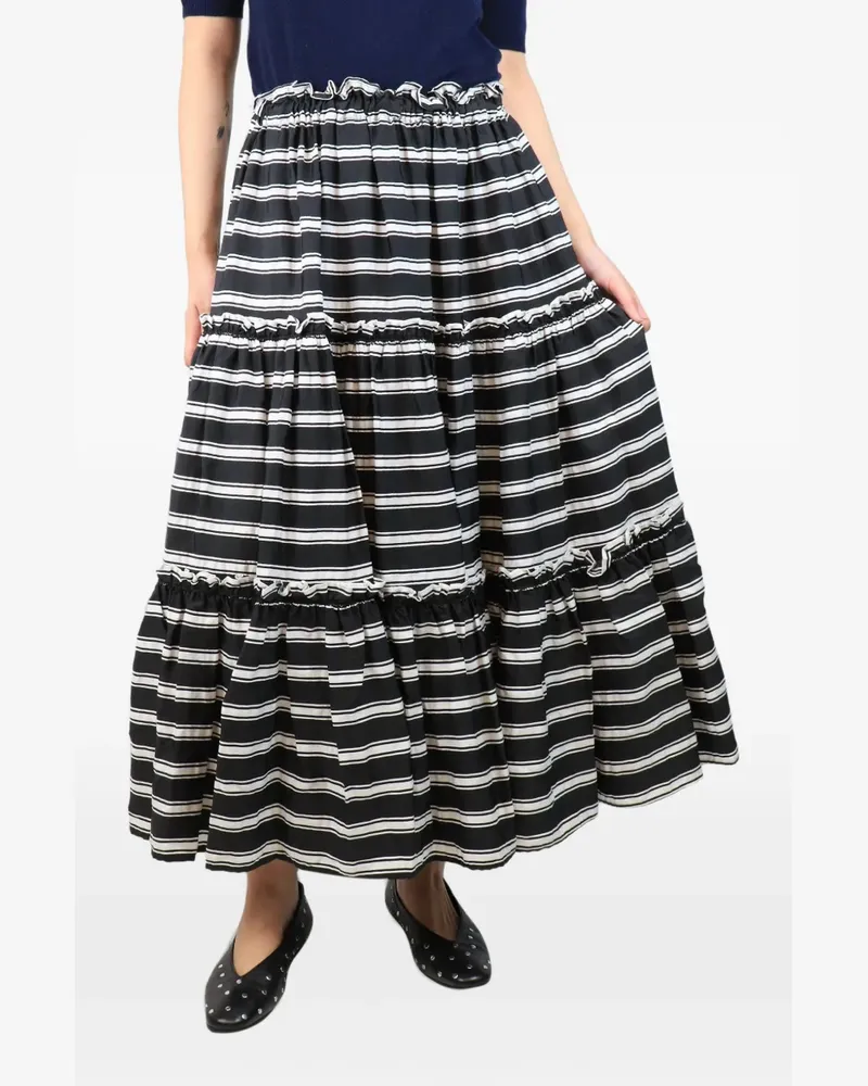 Lisa Marie Fernandez striped midi skirt - Schwarz Schwarz