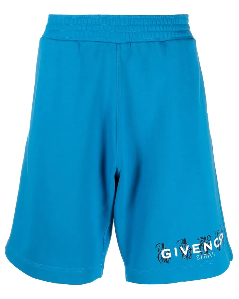 Givenchy x Josh Smith Shorts mit Logo-Print - Blau Blau