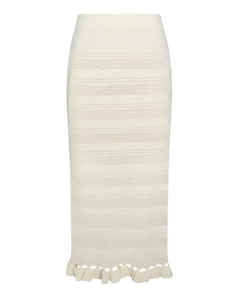 Twin-Set ruffled-hem midi skirt - Nude Nude