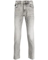 Versace Jeans Straight-Leg-Jeans mit Tragefalten Grau