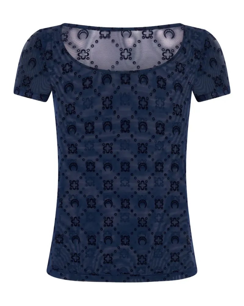 Marine Serre T-Shirt mit Monogramm - Blau Blau