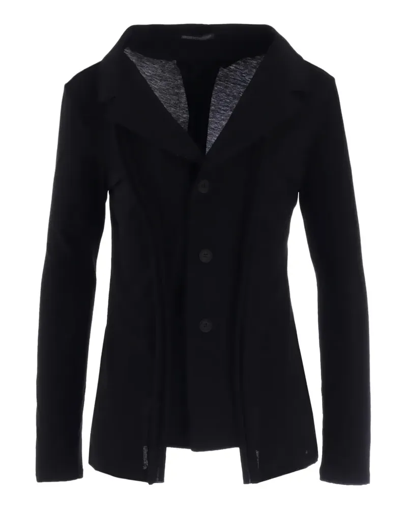 Yohji Yamamoto layered notch-lapel jacket - Schwarz Schwarz
