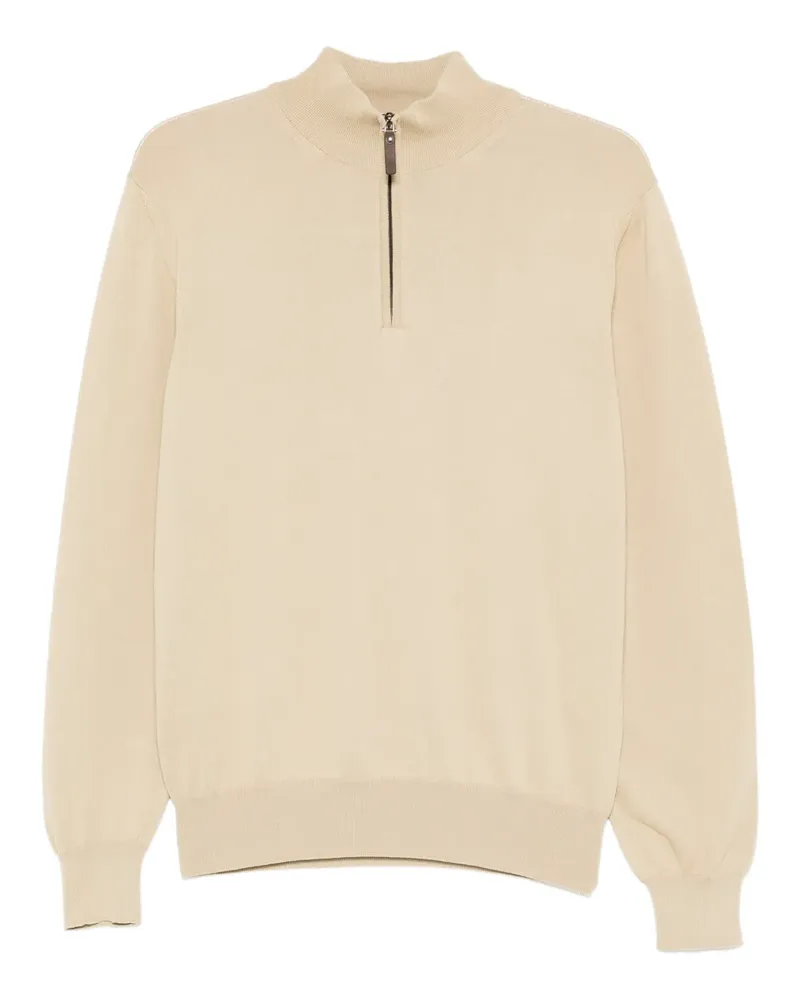 Canali Poloshirt mit Stehkragen - Nude Nude