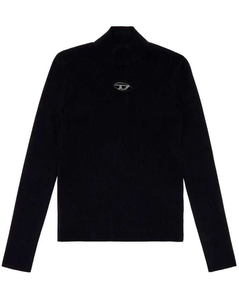 Diesel K-Zackary Pullover mit Logo-Cut-Out - Schwarz Schwarz