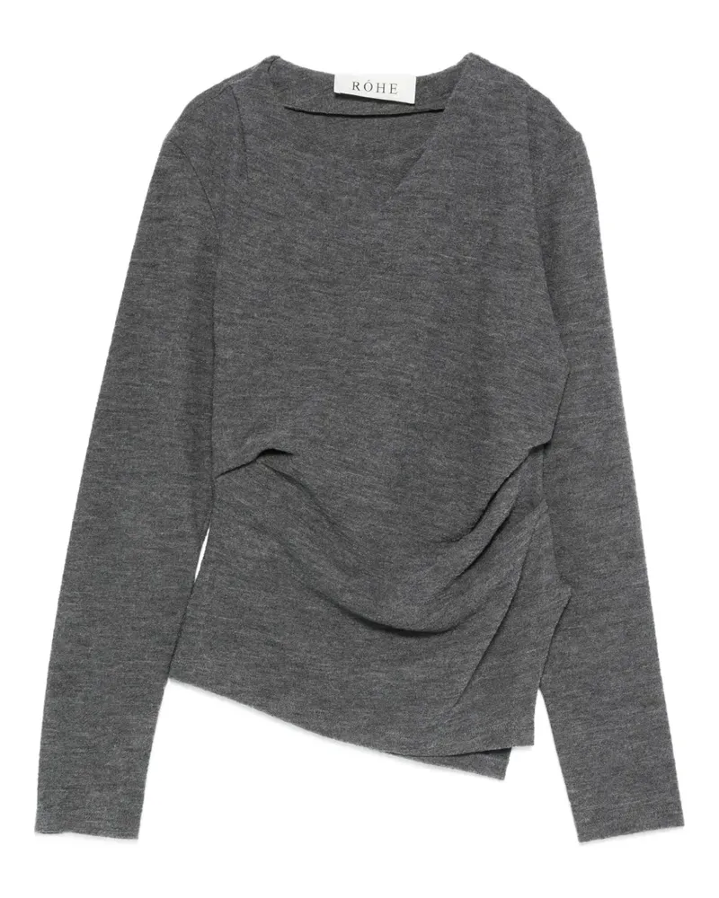 Róhe Drapierte Bluse - Grau Grau