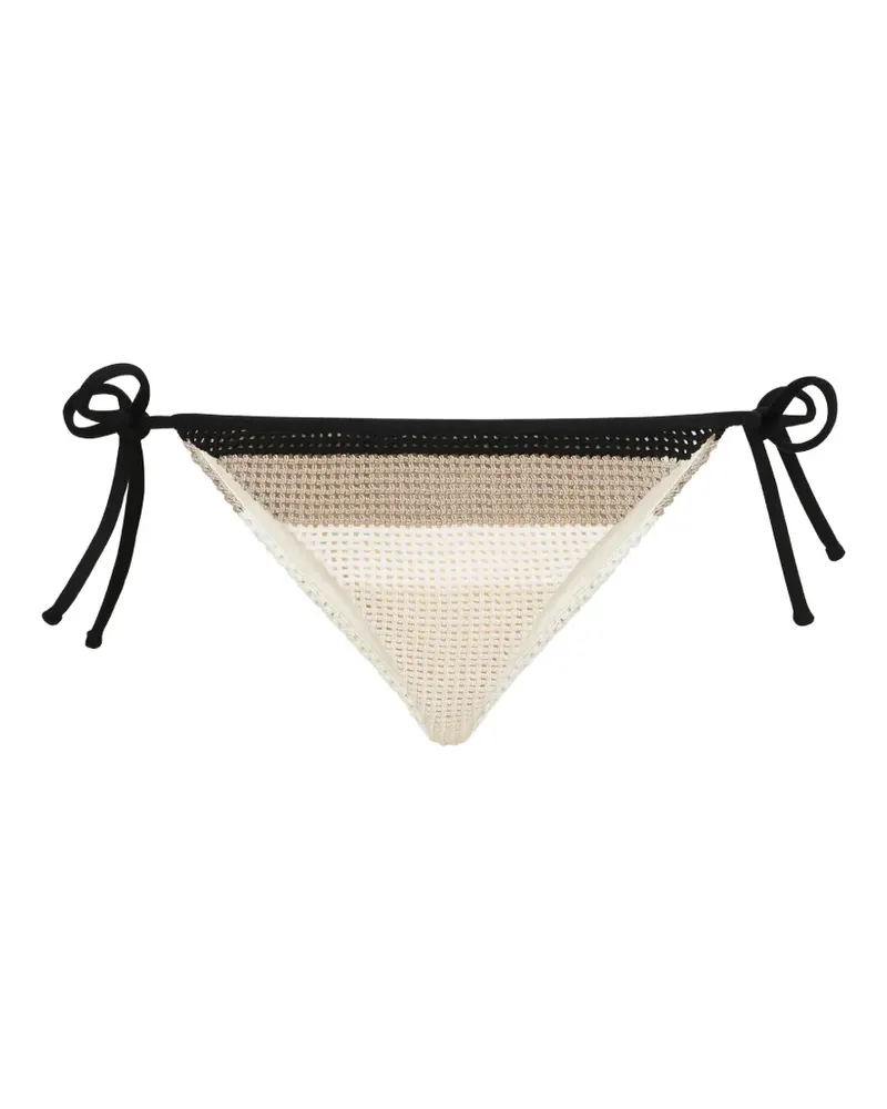 Brunello Cucinelli Baumwoll-Netzstrick-Bikini-Hose - Nude Nude