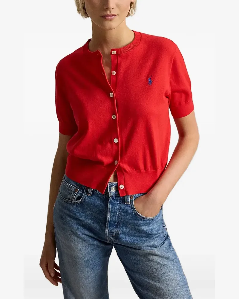 Ralph Lauren logo-embroidered short-sleeve cardigan - Rot Rot