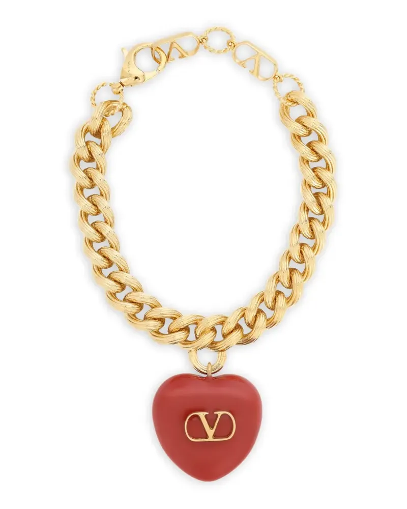 Valentino Garavani curb-chain heart bracelet - Gold Gold