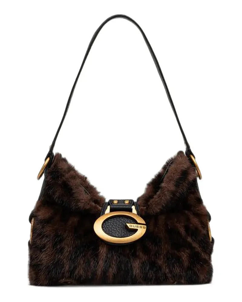 Guess mini Camden leopard-print tote bag - Braun Braun
