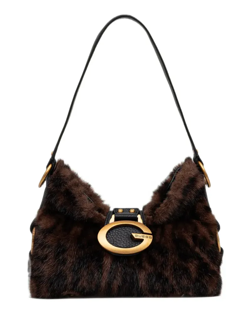 Guess Mini Camden Tote Bag mit Leopardenprint - Braun Braun