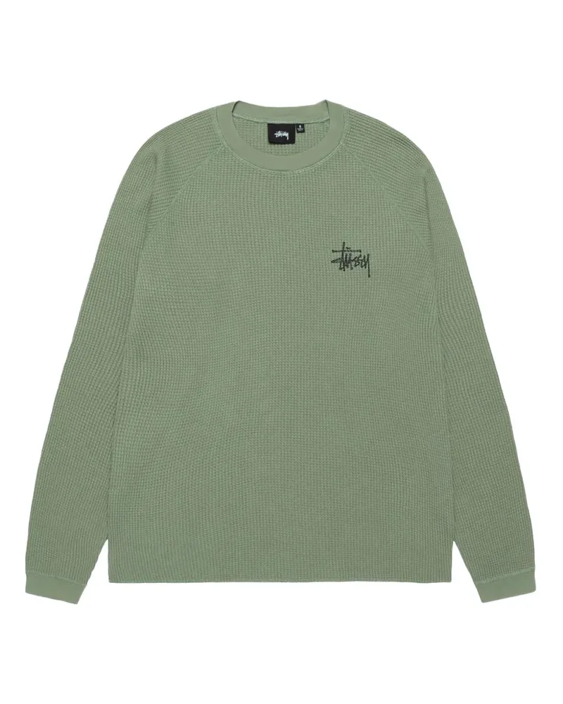 Stüssy T-Shirt mit Waffeloptik - Grün Grün
