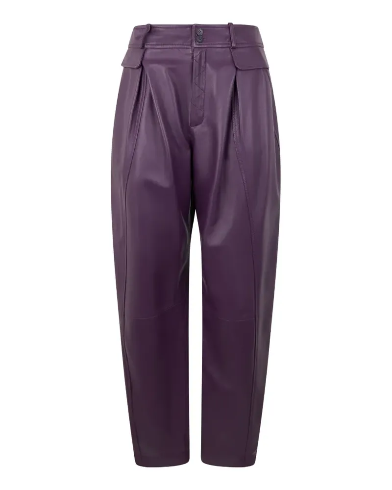 Alberta Ferretti Lederhose mit Bundfalten - Violett Violett