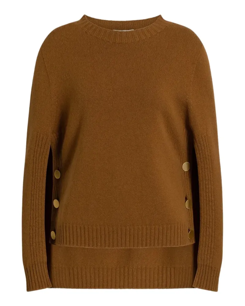 Alberta Ferretti Pullover im Cape-Style mit Zierknöpfen - Braun Braun