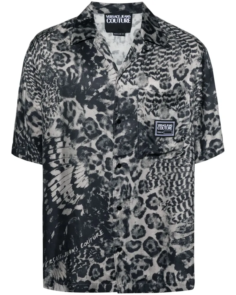 Versace Jeans Hemd mit Animal-Print - Grau Grau