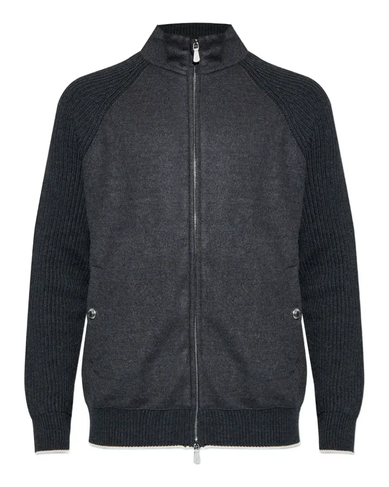 Eleventy Gerippte Jacke mit Reißverschluss - Grau Grau