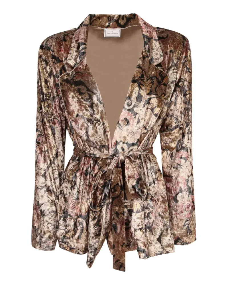 Pierre-Louis Mascia Ranat floral-print belted jacket - Braun Braun