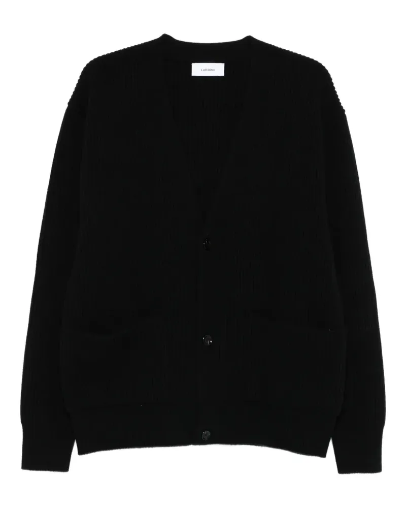 LARDINI Gerippter Cardigan - Schwarz Schwarz