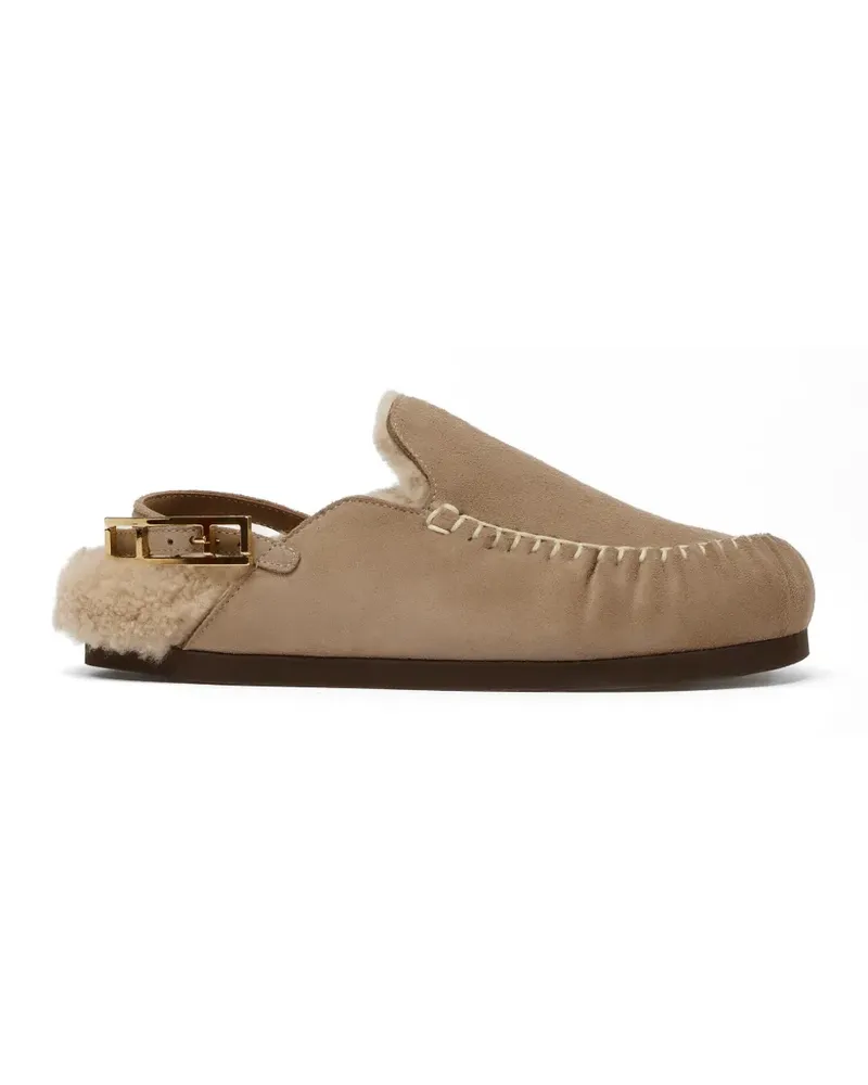 Fabiana Filippi Loafer mit Shearling-Futter und Ziernahtbesatz - Braun Braun