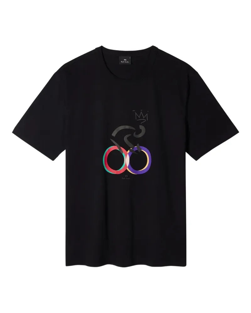 Paul Smith T-Shirt mit Radfahrer-Print - Schwarz Schwarz