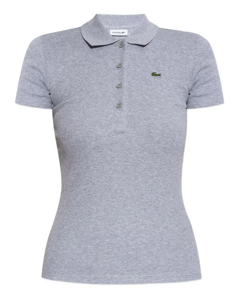 Lacoste Geripptes Poloshirt - Grau Grau