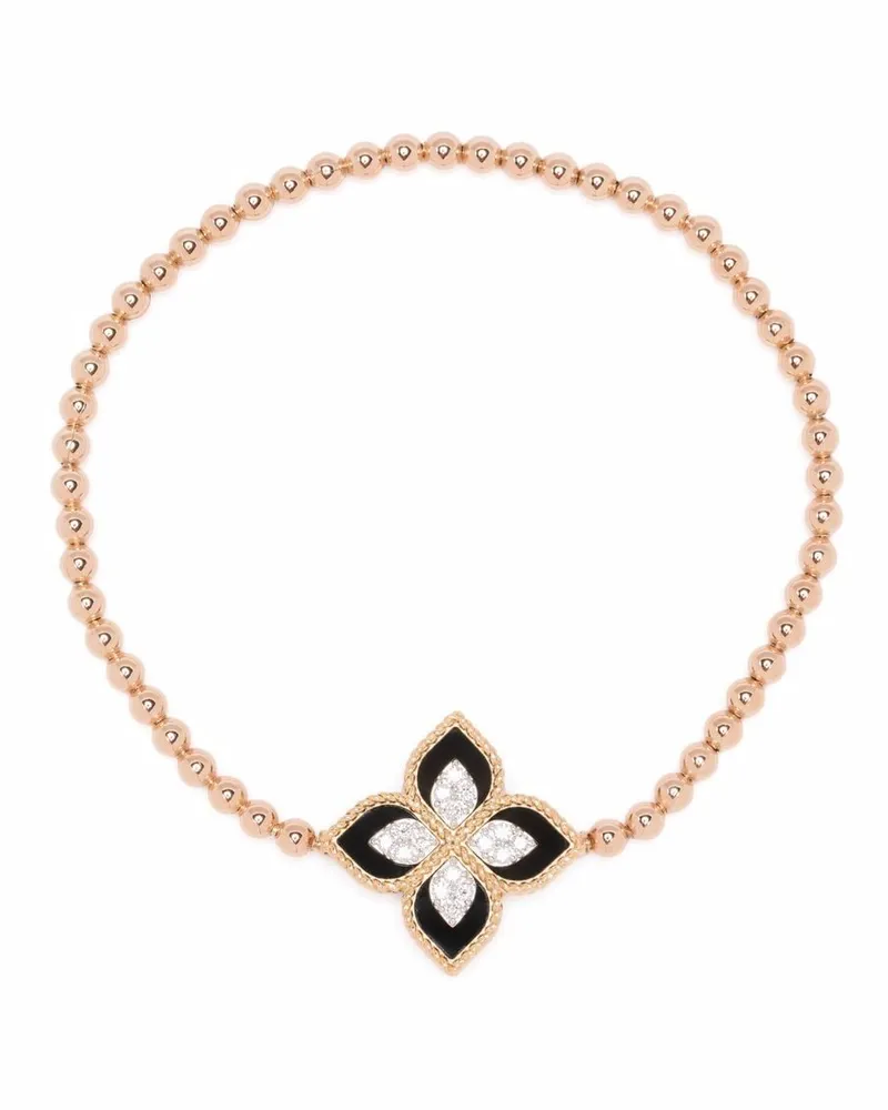 Roberto Coin 18kt Princess Flower Rotgoldarmband mit Diamanten - Rosa Rosa