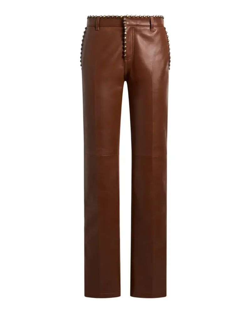 Etro Lederhose mit Nieten - Braun Braun