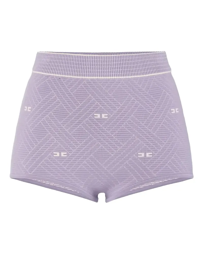 Elisabetta Franchi diamond-jacquard knit shorts - Violett Violett