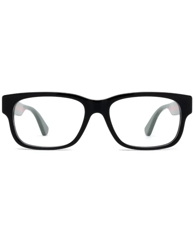Gucci Brille mit eckigen Gläsern - Schwarz Schwarz