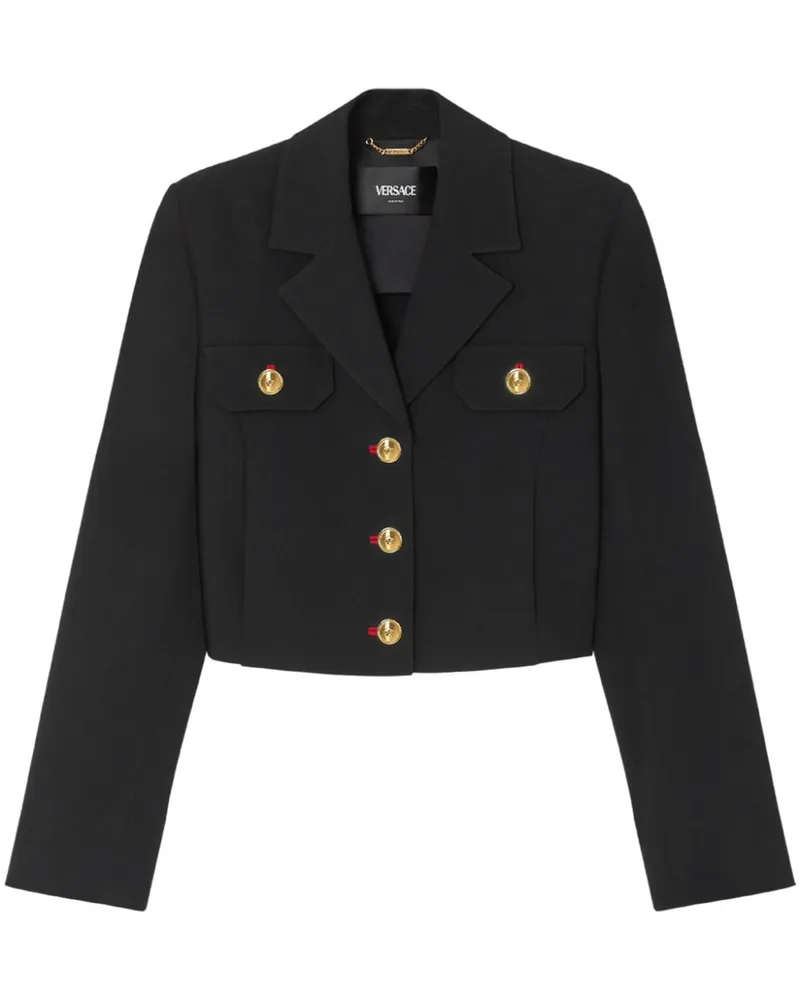 Versace Uniform Cropped-Jacke Schwarz