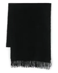 Saint Laurent Strickschal mit Fransen Schwarz