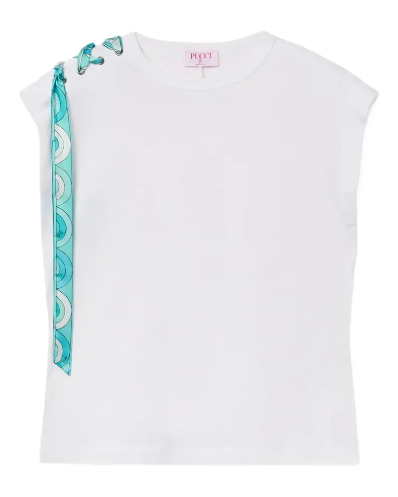 Emilio Pucci T-Shirt mit Schnürung - Weiß Weiß