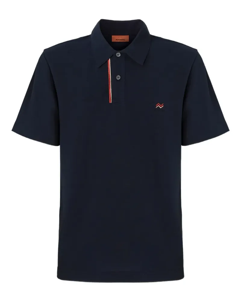 Missoni Poloshirt mit gestreiftem Kragen - Blau Blau