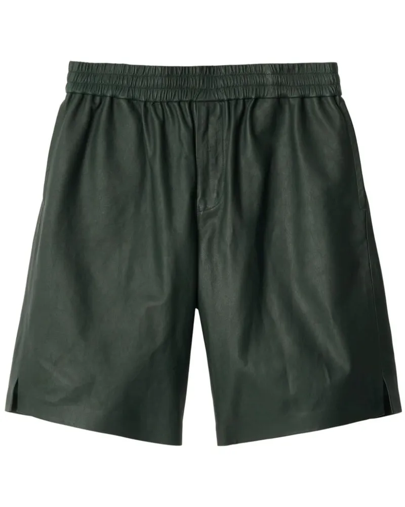 Burberry Ledershorts mit Logo-Prägung - Grün Grün
